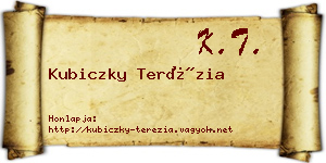 Kubiczky Terézia névjegykártya